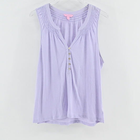 Lilly Pulitzer Womens Essie Tip Size XL Lilac Freesi Lavender Sleeveless Top