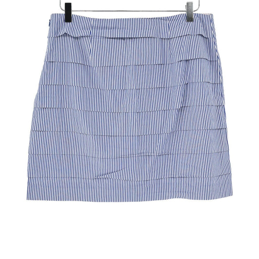 VINEYARD VINES Skirt Women Sz 6 Blue White Stripe 100% Cotton Tiered Mini Preppy