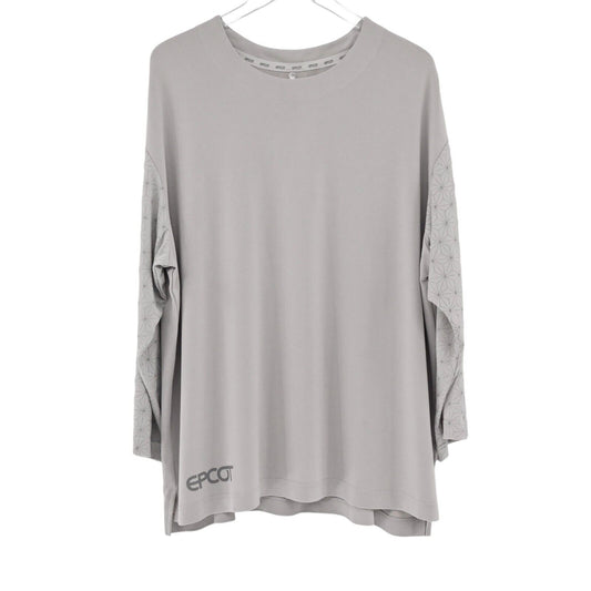 DISNEY PARKS EPCOT T Shirt Womens Sz XL Gray Spaceship Earth Print Long Sleeve