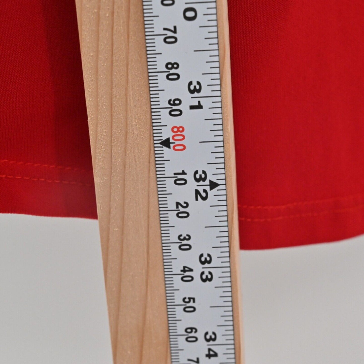 CLARA SUNWOO Dress Womens Size L Red Boat Neck Roll Tab Sleeve Asymmetric Shift