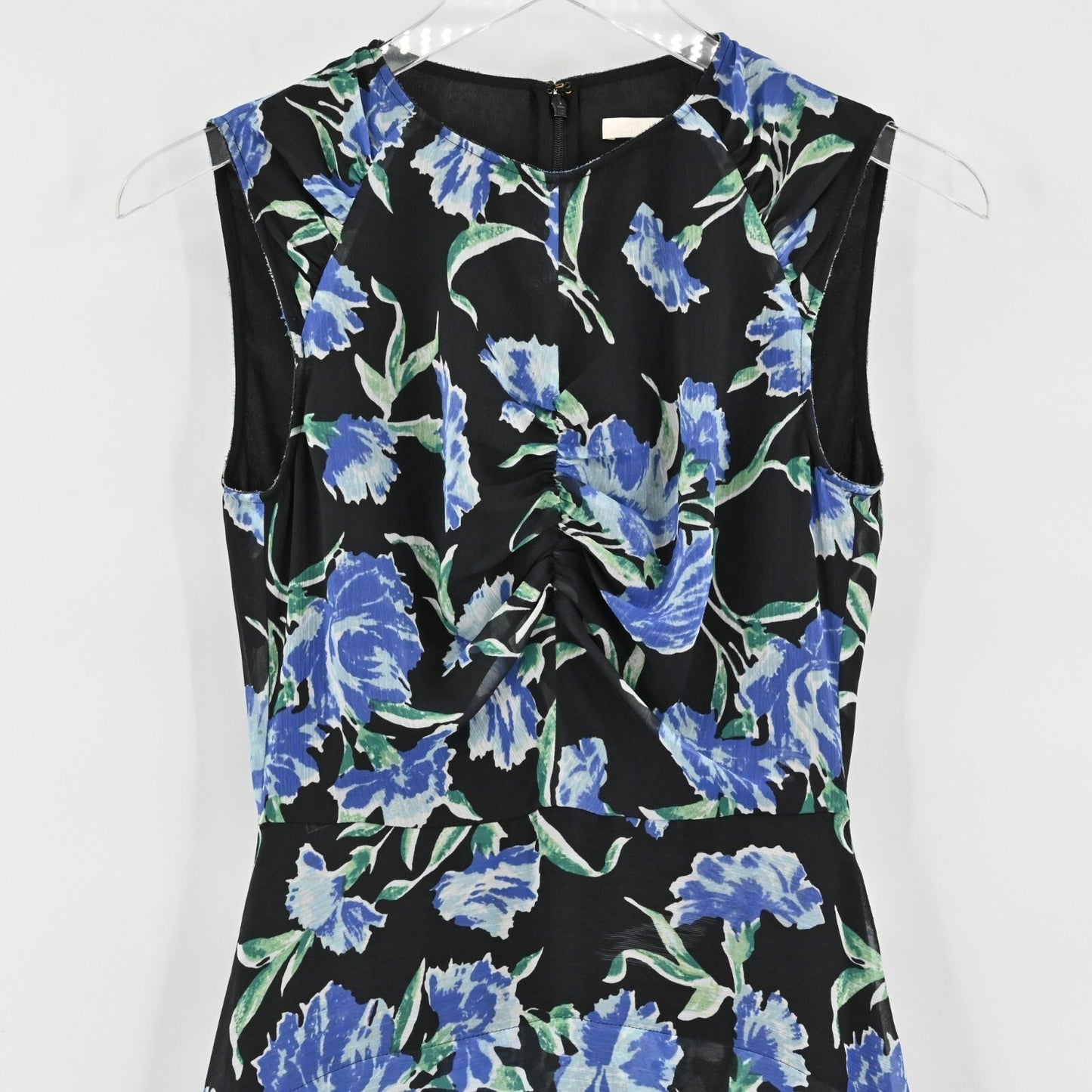 JASON WU Collection Womens Blue Floral Dress Sz 2 Printed Fit Flare Day Chiffon