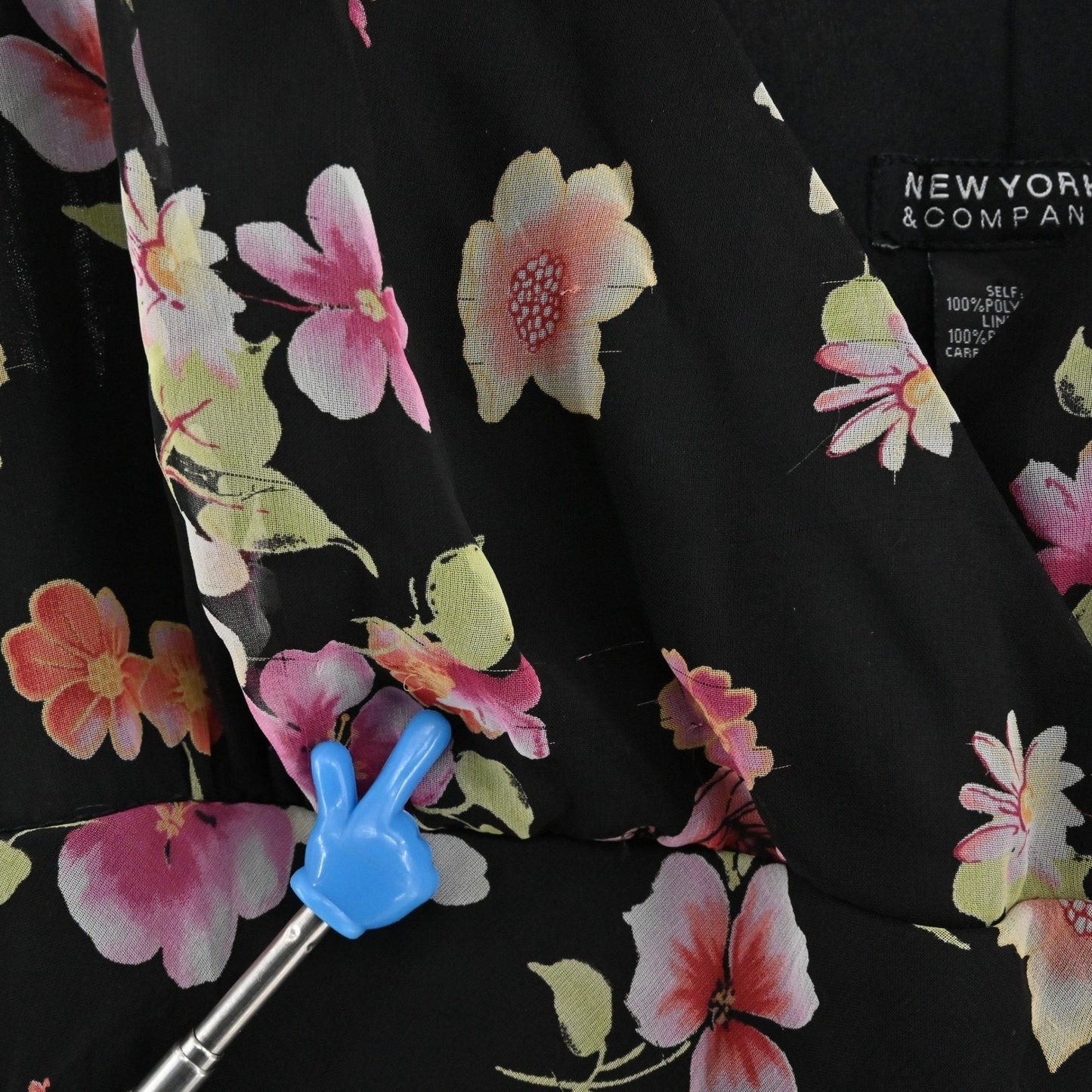 Vtg New York & Co Floral Midi Dress Size 14 Whimsigoth Fairygrunge Dark Romantic