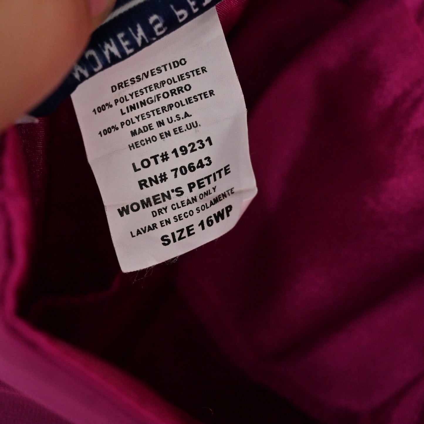 Vtg JESSICA HOWARD Dress Womens Size 16WP Petite Solid Fuchsia Pink Halter Mini