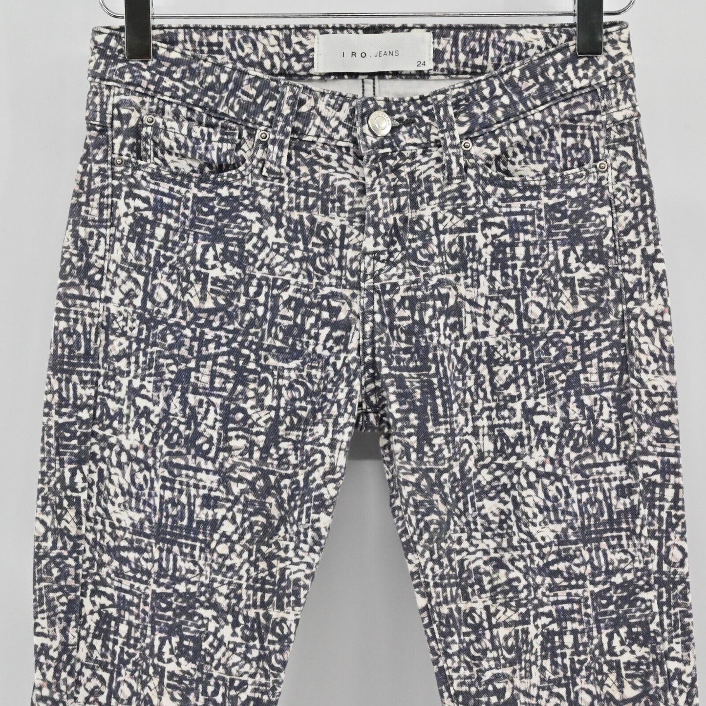 IRO Jeans Womens Size 24 Abstract Geometric Print Skinny Leg Pant Low Rise