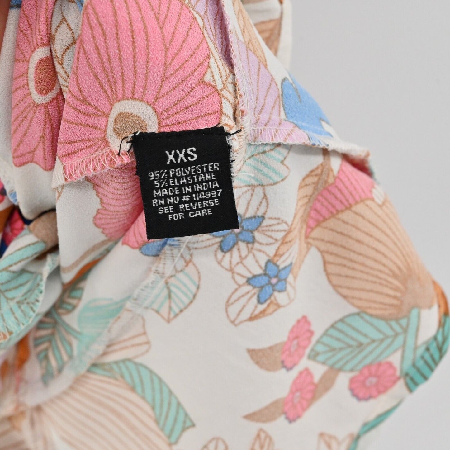 TOLANI Dress Sz XXS Multicolor Floral Print Tiered Button Front Mini Boho Retro