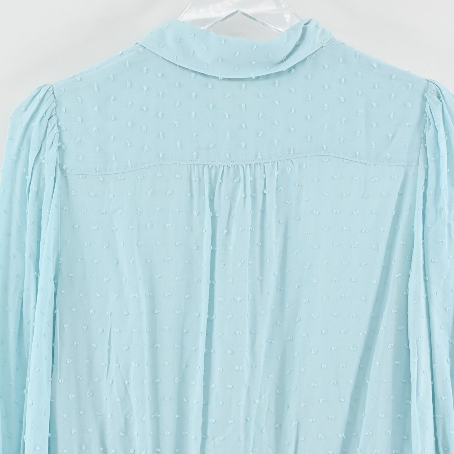 Anthropologie Maeve Womens Rosa Top Size S Blue Swiss Dot Smocked Blouse Boho