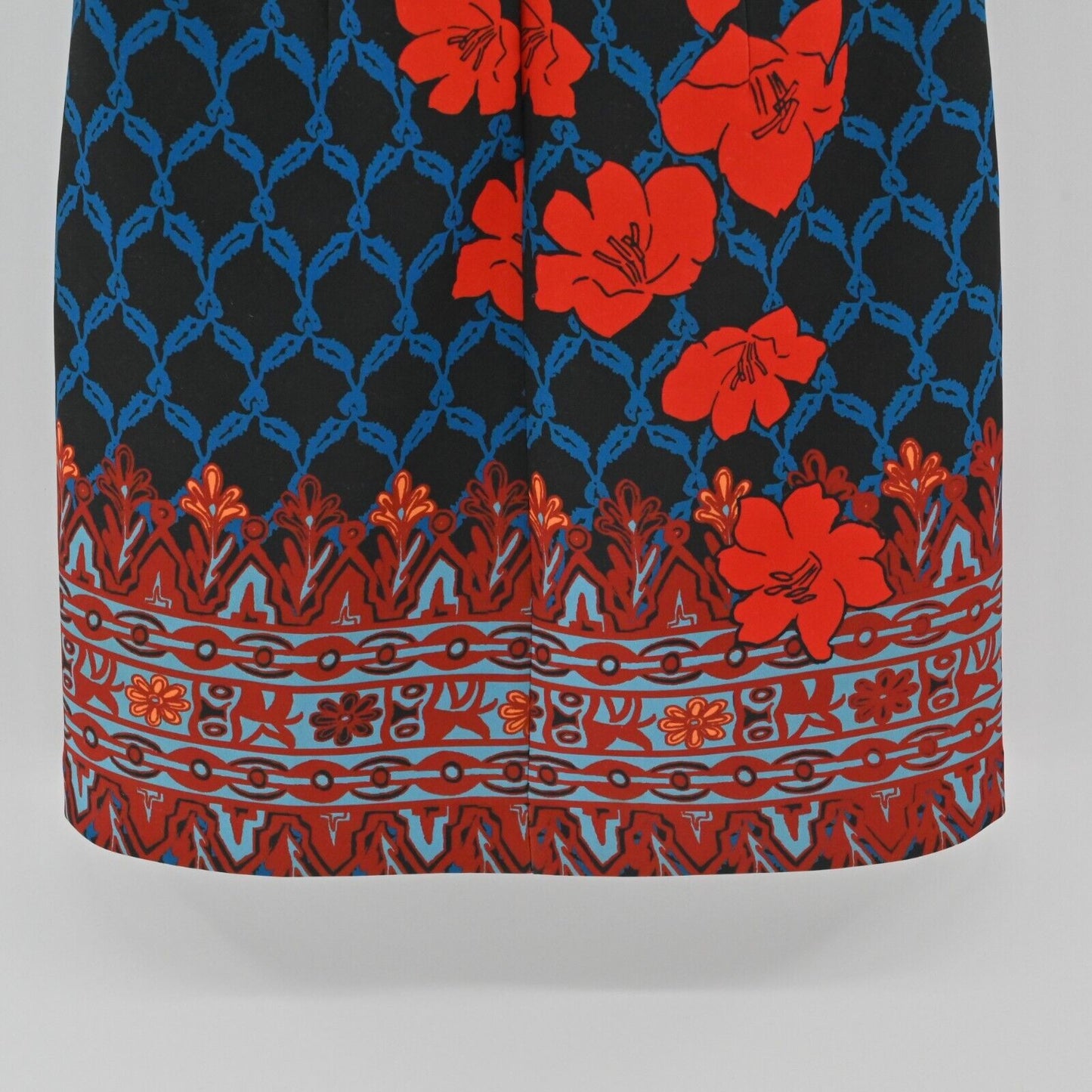 TRACY REESE Dress Womens Sz 4 Juana Red Floral Multicolor V Neck Lined Geisha