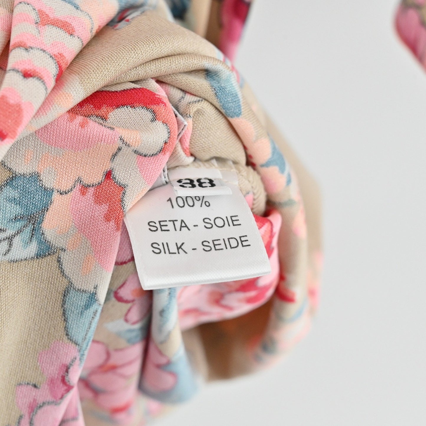 Leonard Paris Floral Print Silk Dress Size 38 Belted Long Sleeve Luxury Dopamine