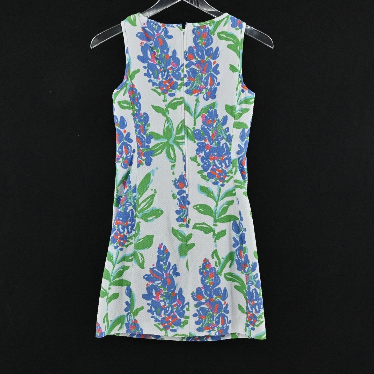 Lilly Pulitzer Ricci Shift Dress Size 0 Blue Bonnets Garden Party Lattice Neck