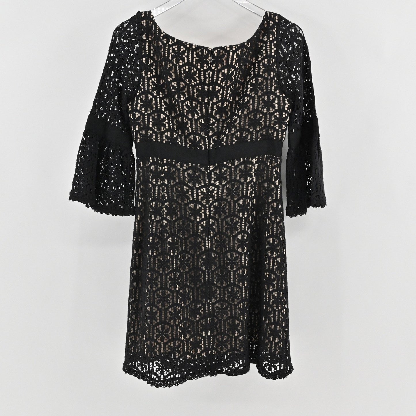 Milly Black Lace Dress Size 6 Milkmaid Bell Sleeve Whimsigoth Dark Romantic Y2k