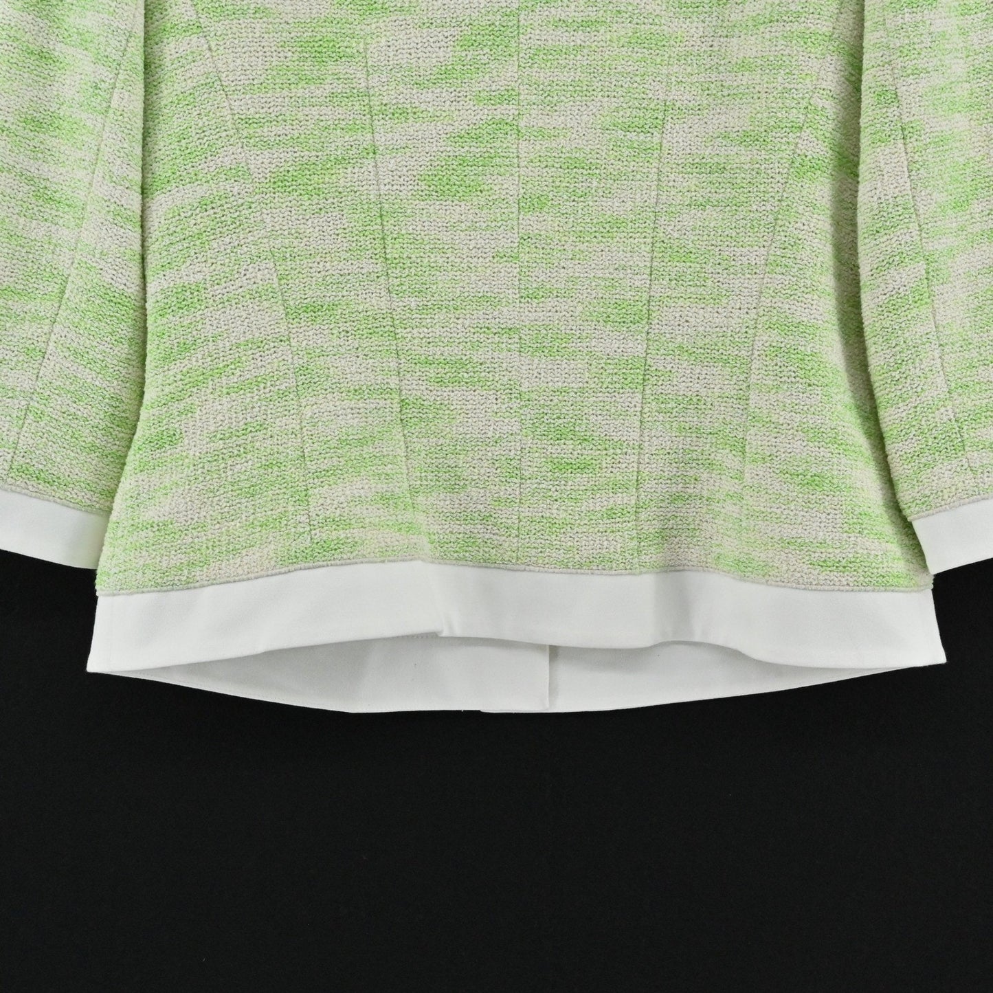 Lafayette 148 Womens Tweed Blazer Size 8 Green Luxury Textured Collarless Jacket