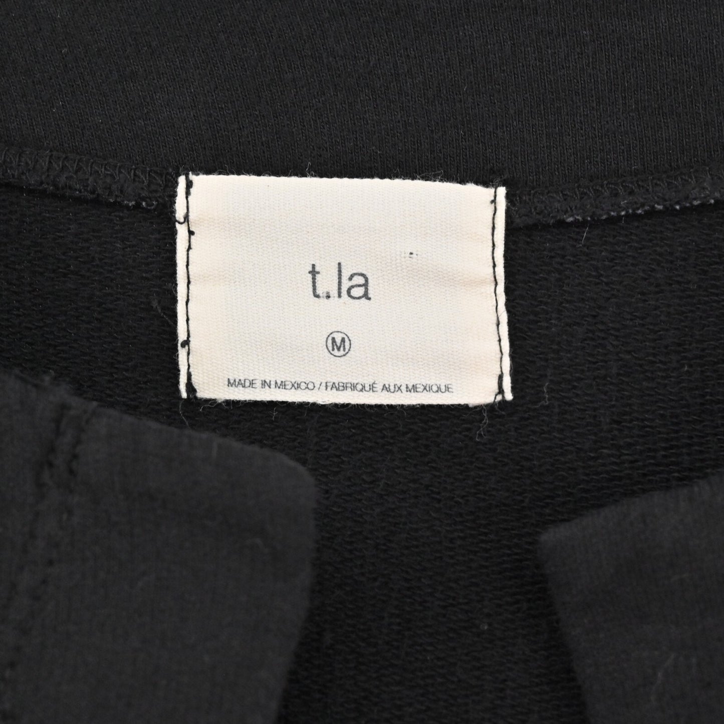 ANTHROPOLOGIE Cardigan Womens Size M T.La Solid Black Open Front Patch Pocket
