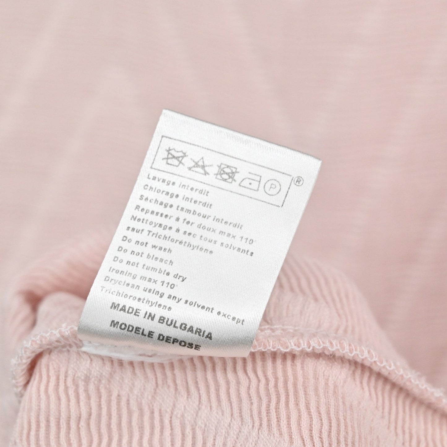 MAJE Chevron Textured Dress Size S Soft Pink Mod Twee Retro Twiggy Short Sleeve