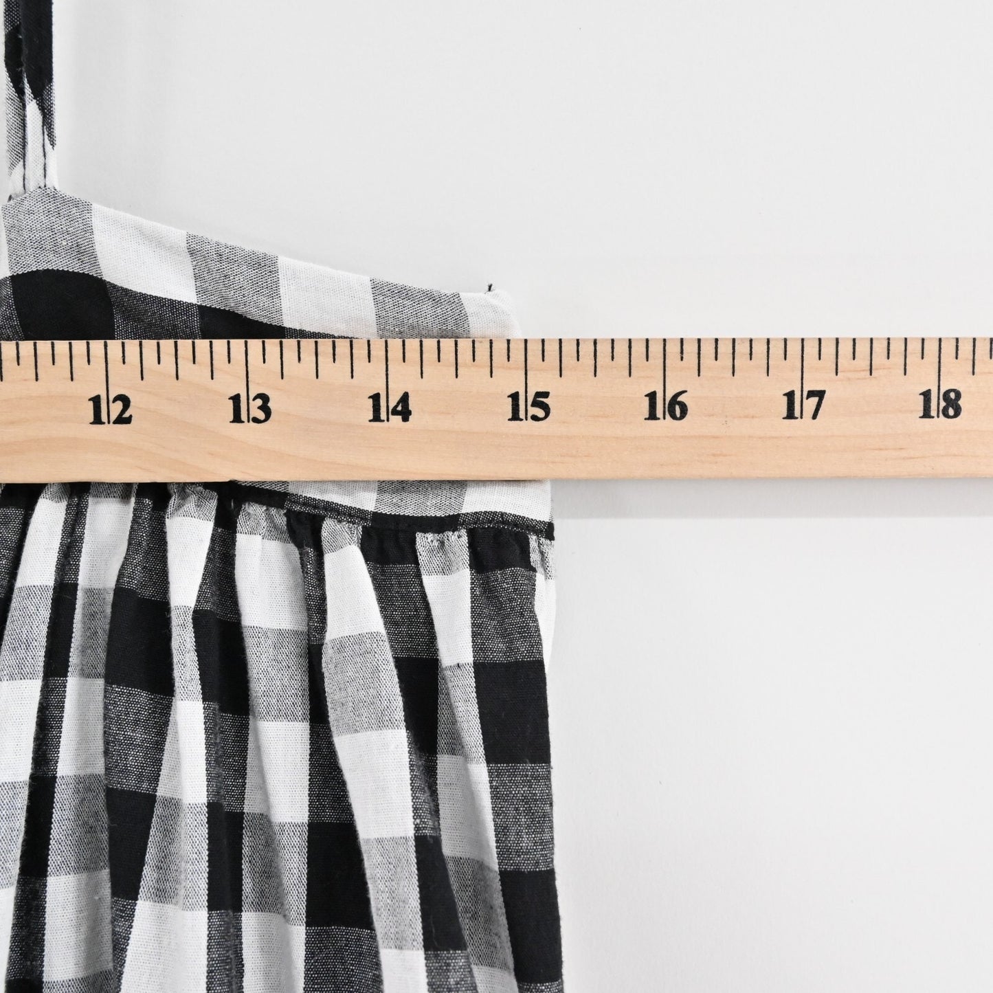 OPT Dress Size S Barbie Doll Sleeveless Straight Neck Mini Black White Gingham