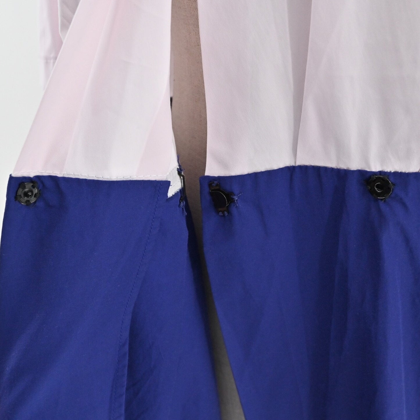 SARA ROKA Shirt Sheath Dress Size 44 Pink Colorblock Half Sleeve Retro 80s Italy