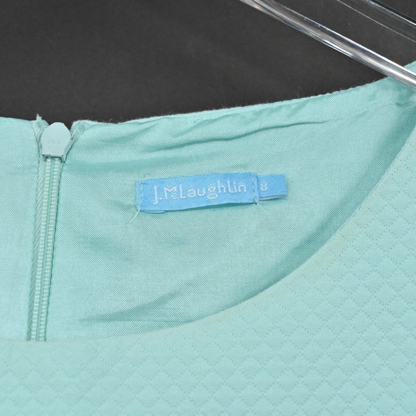 J MCLAUGHLIN Blue Sleeveless Dress Size 8 Textured Detail Shift Casual Preppy