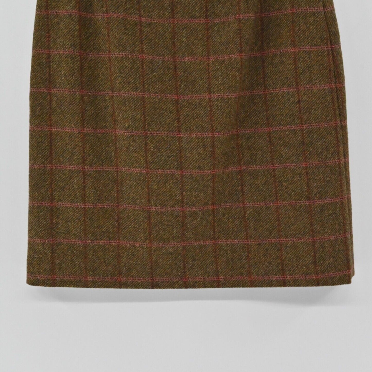 BODEN Skirt Womens Size 12L Brown Plaid Wool British Tweed Equestrian Mini Wrap