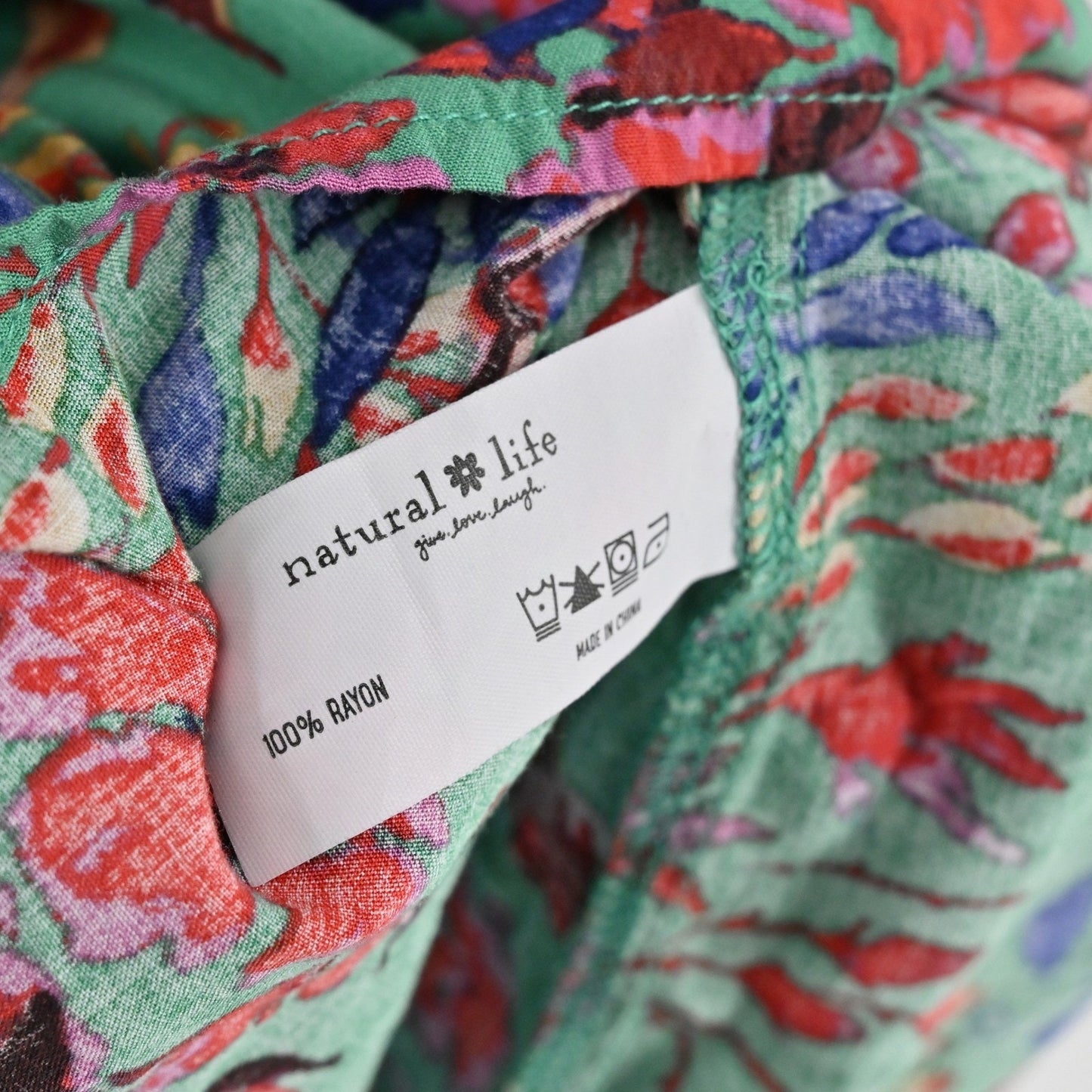 Natural Life Floral Shift Dress Size L Bohemian Hippie Whimsical V Neck Garden