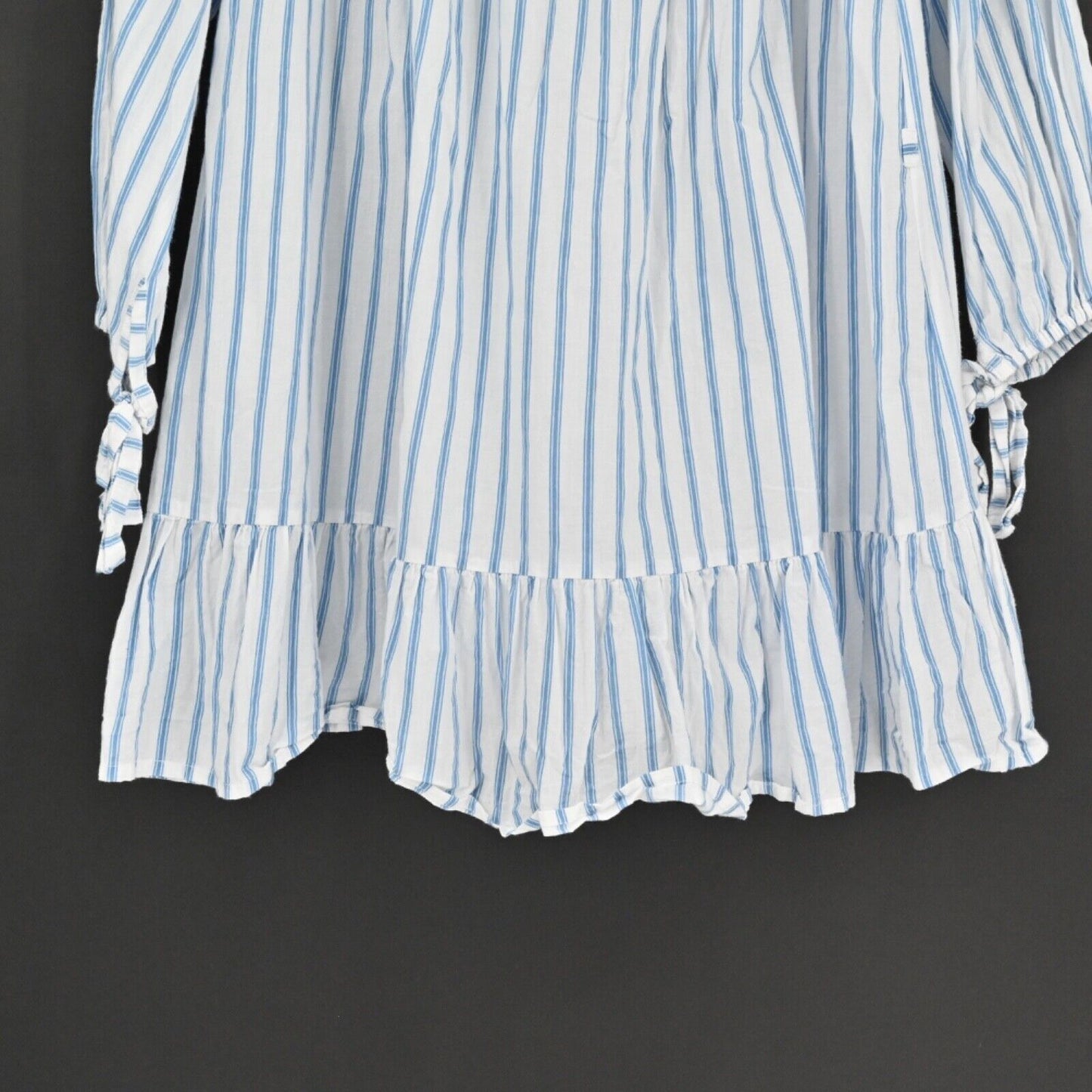 FAITHFULL THE BRAND Dress Womens Size 4 Milos Off The Shoulder Mini Blue Stripe