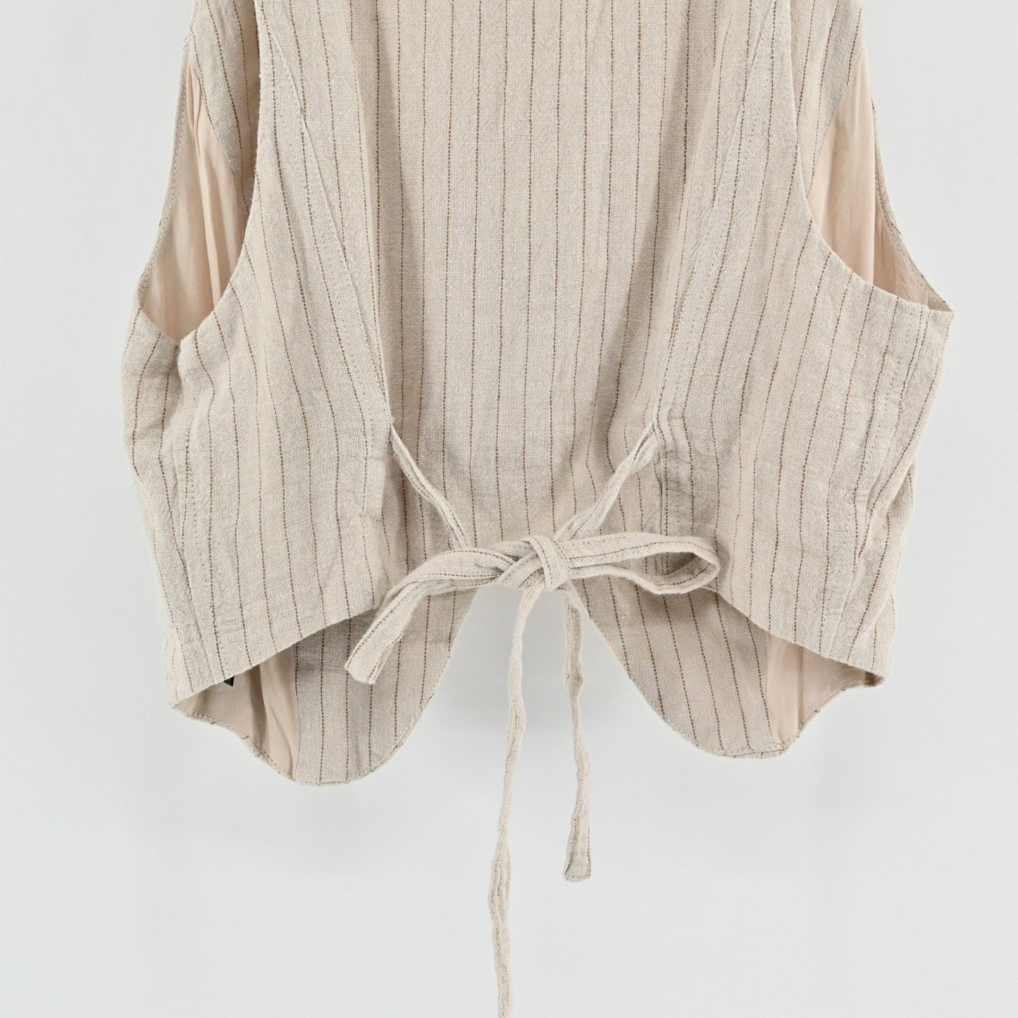 Urban Outfitters Womens Vest Top Size S Pinstripe Academia Preppy Linen Button