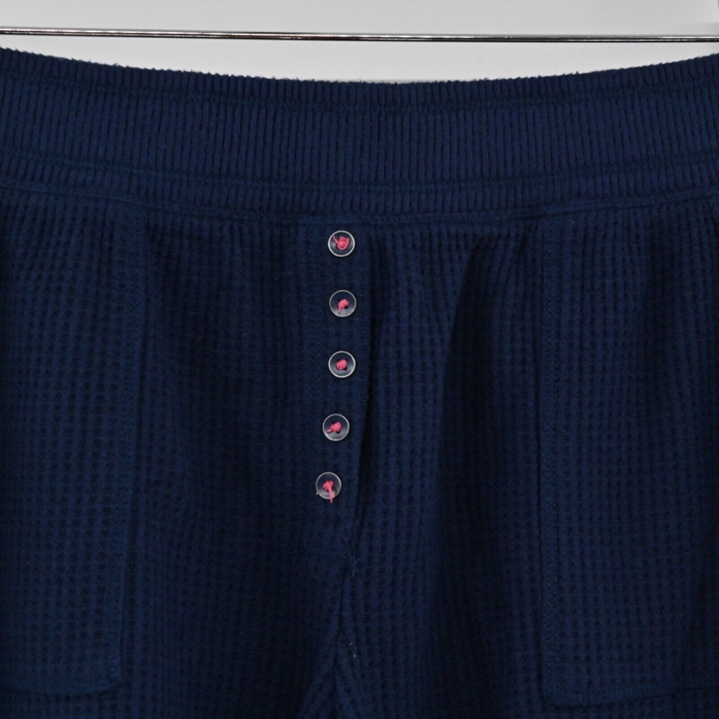 ANTHROPOLOGIE Shorts Womens Size S Blue Wendy Waffle Knit Lounge SATURDAY SUNDAY