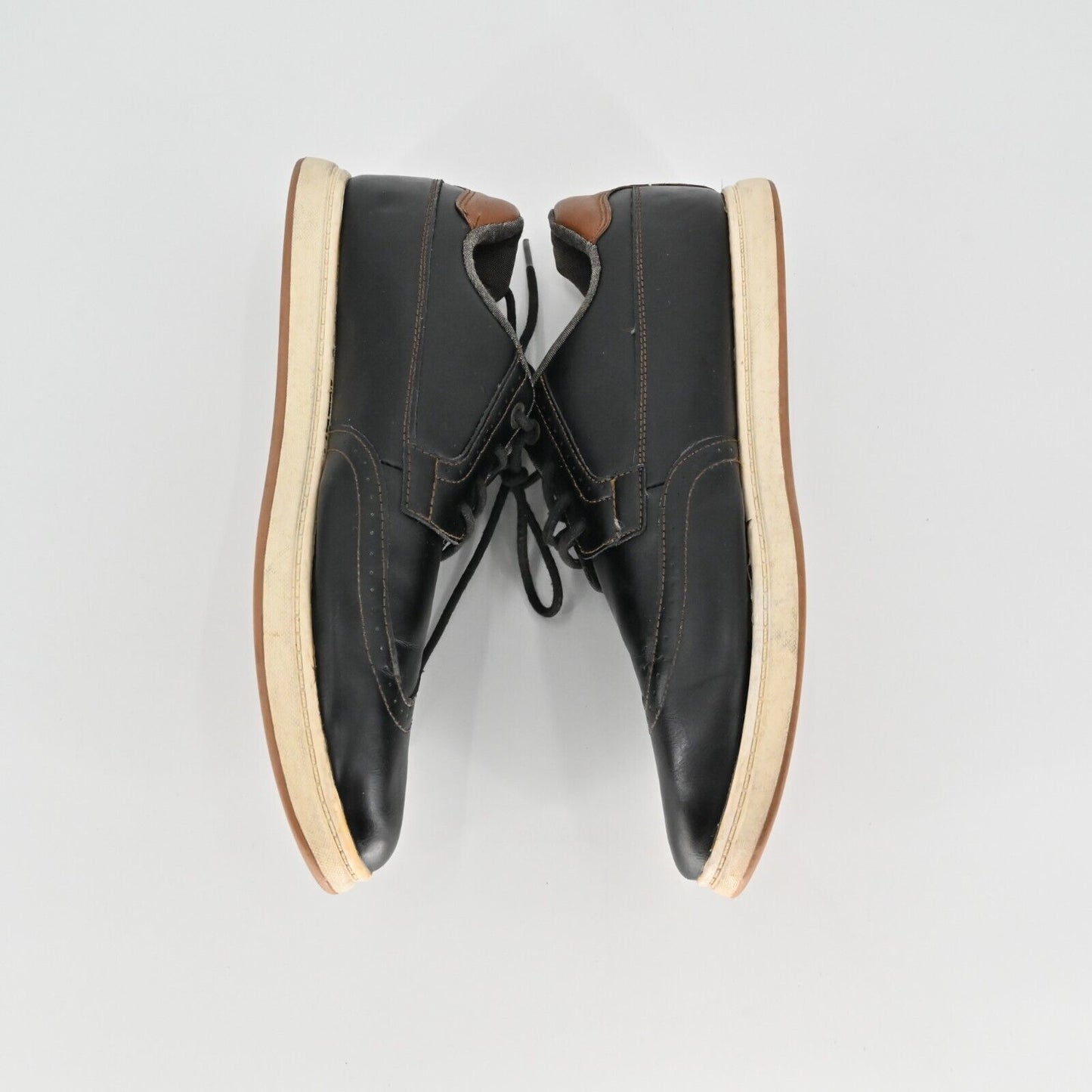 LEVIS Sneakers Mens Size 13 Casual Black Faux Leather Lace Up Wingtip Oxford