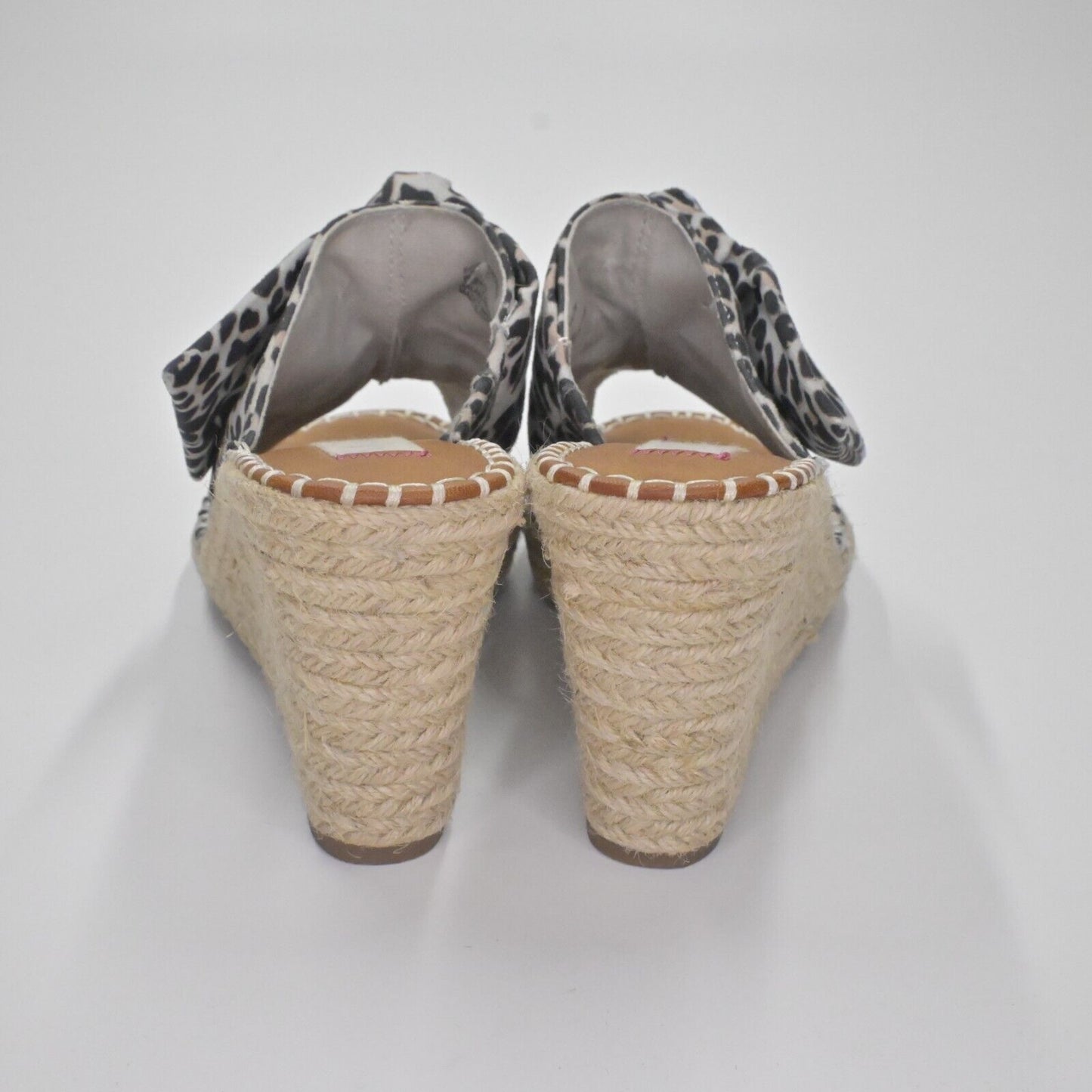 SUGAR Wedges Womens Size 10M Hundreds Espadrille Animal Print Twist Bow Mob Wife