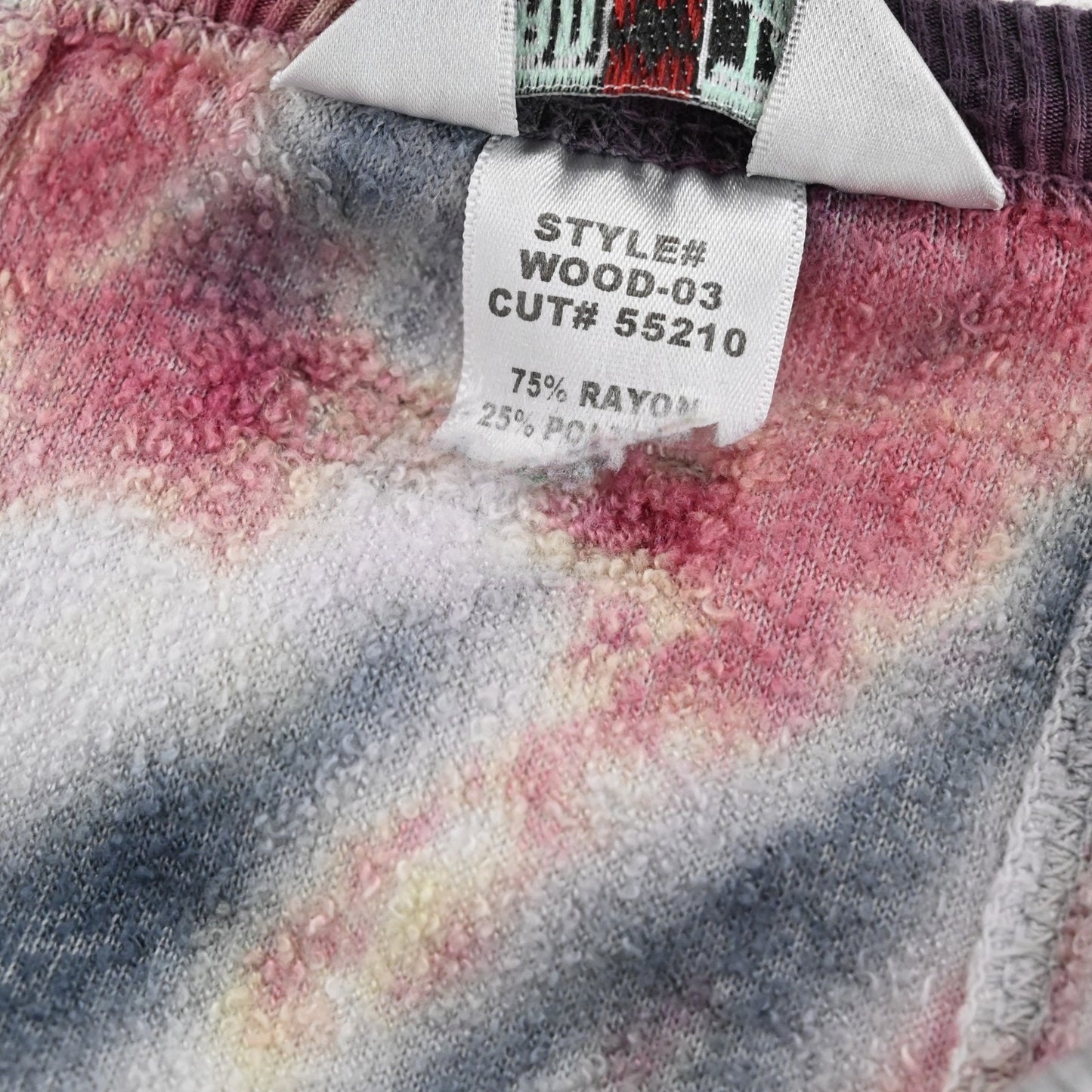 Vtg Y2k Hard Tail Womens Tie Dye Top Size M French Terry Long Sleeve VNeck Logo