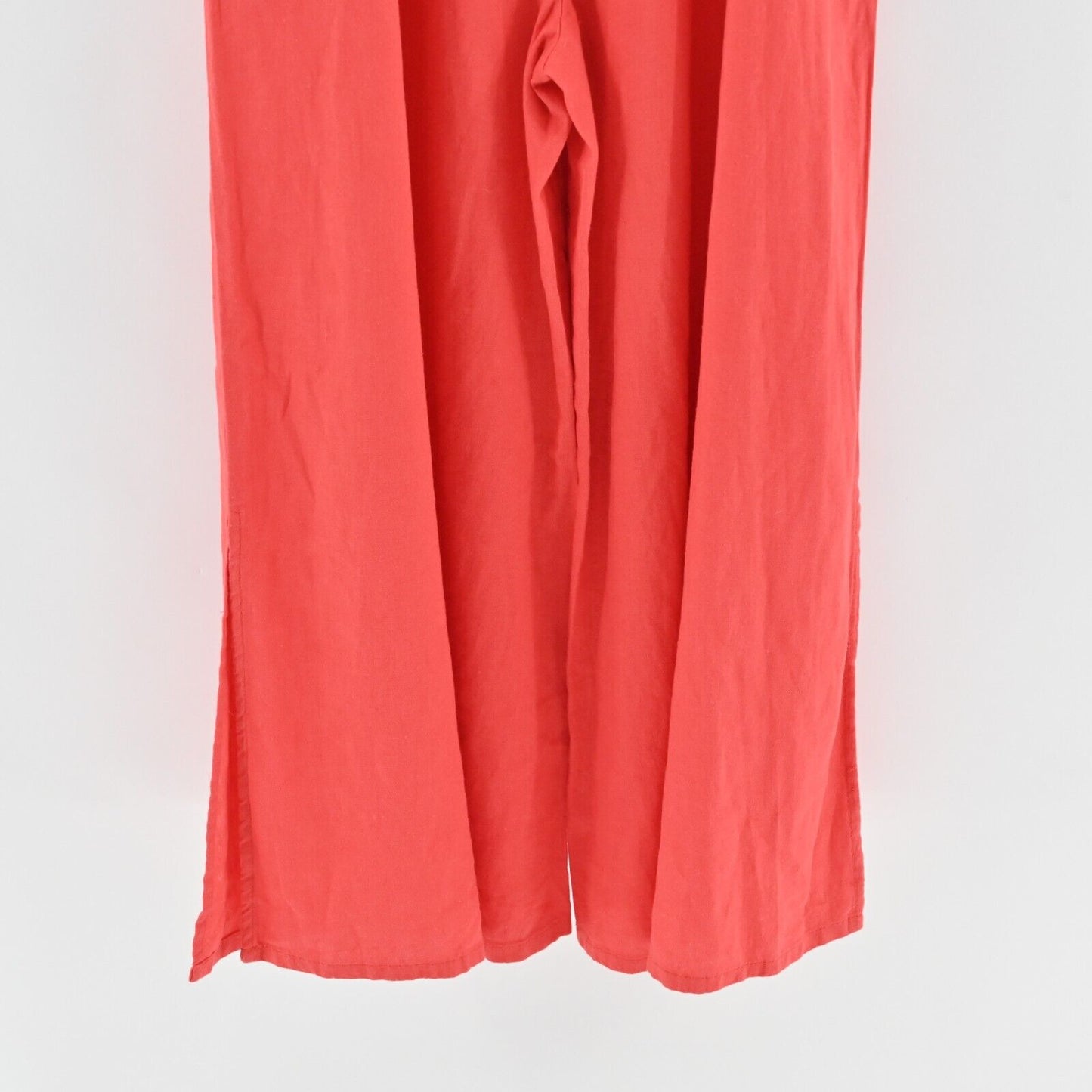 HAUTE HIPPIE Jumpsuit Size L Coral Linen Wide Leg Sleeveless Boho Festival Retro