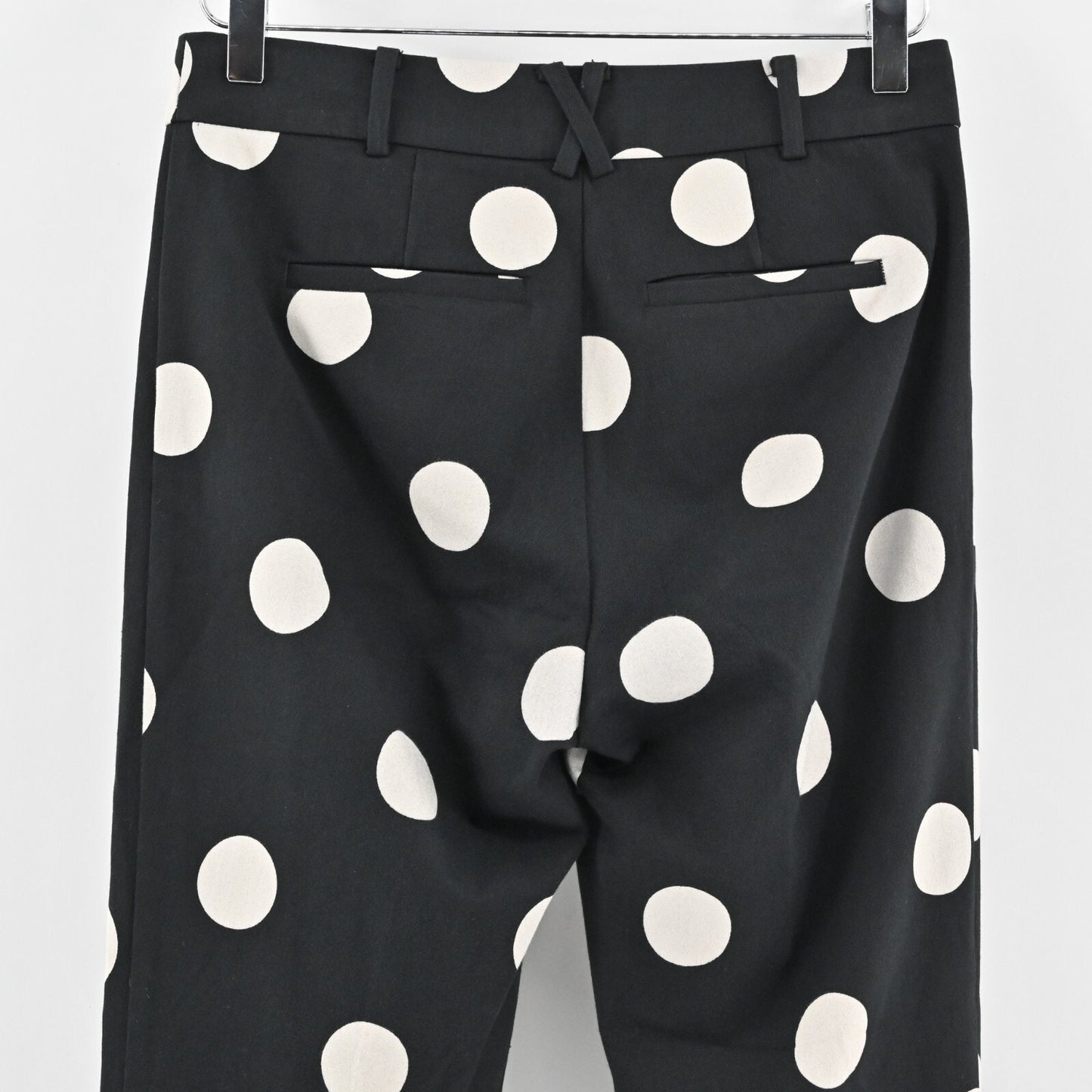 ANTHROPOLOGIE Pants Womens Size 2 Polka Dot Black Essential Skinny Kick Flare