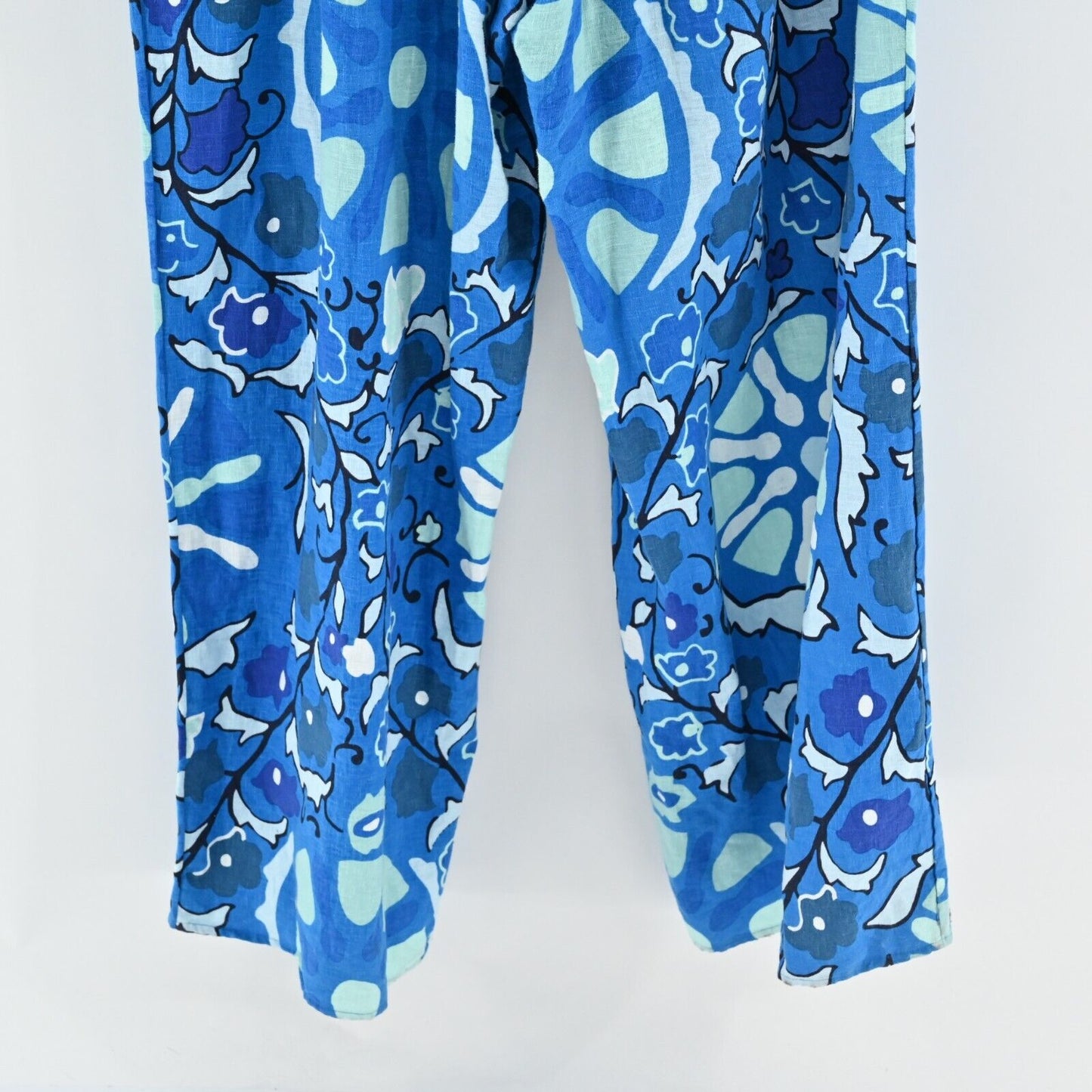 RHODE Jumpsuit Womens Size XXL Target Zinnia Blue Print Bell Sleeve Cut Out