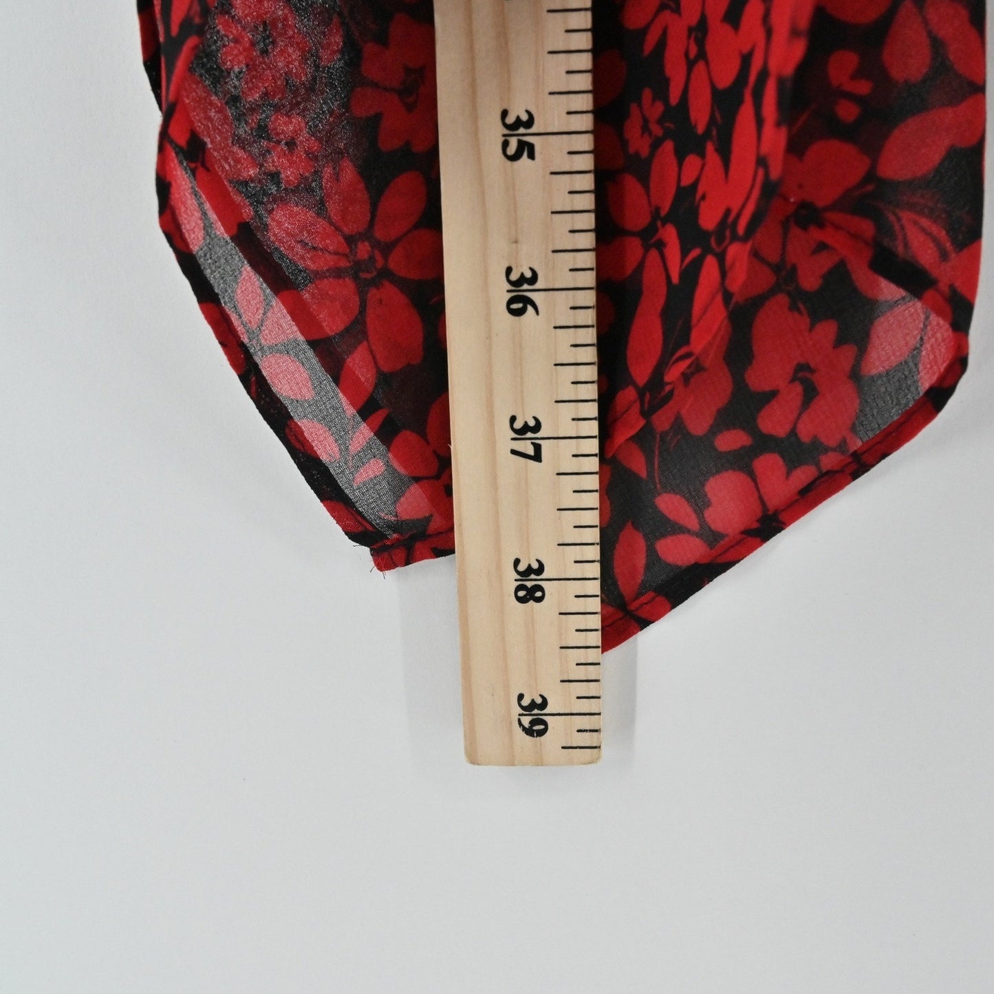 Karl Lagerfeld Ruched Floral Midi Skirt Size 8 Chiffon Ruffle Handkerchief Hem