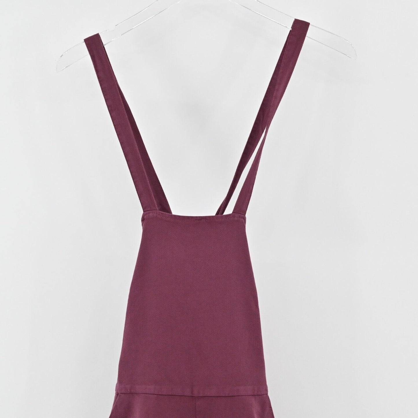 MARINE LAYER Jumpsuit Womens Sz 2 Tess Cabernet Wide Leg Cotton Overalls Maroon