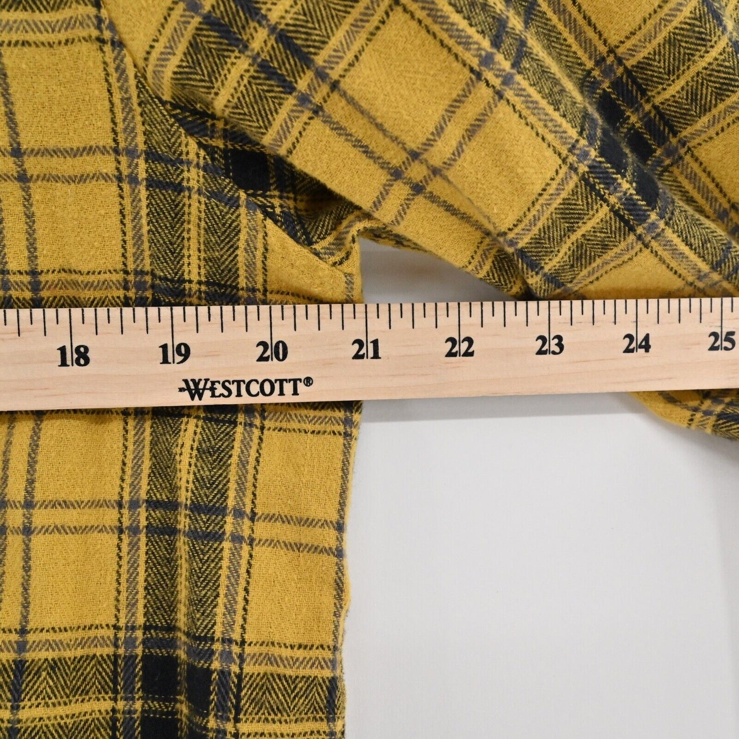 DISNEY Top Womens Size XS Yellow Plaid Mickey Mouse Graphic 100% Cotton Flannel