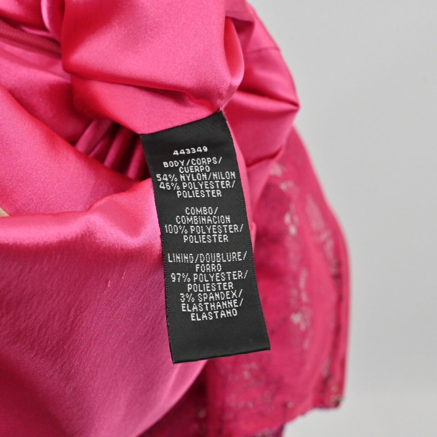 MONIQUE LHUILLIER Dress Sz 6 Pink Lace Sheath Floral Overlay Scalloped Cocktail