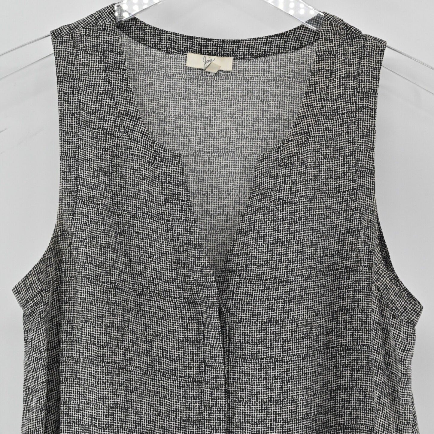 JOIE Top Womens Size S Black White Polka Dot Button Front Sleeveless Minimalist