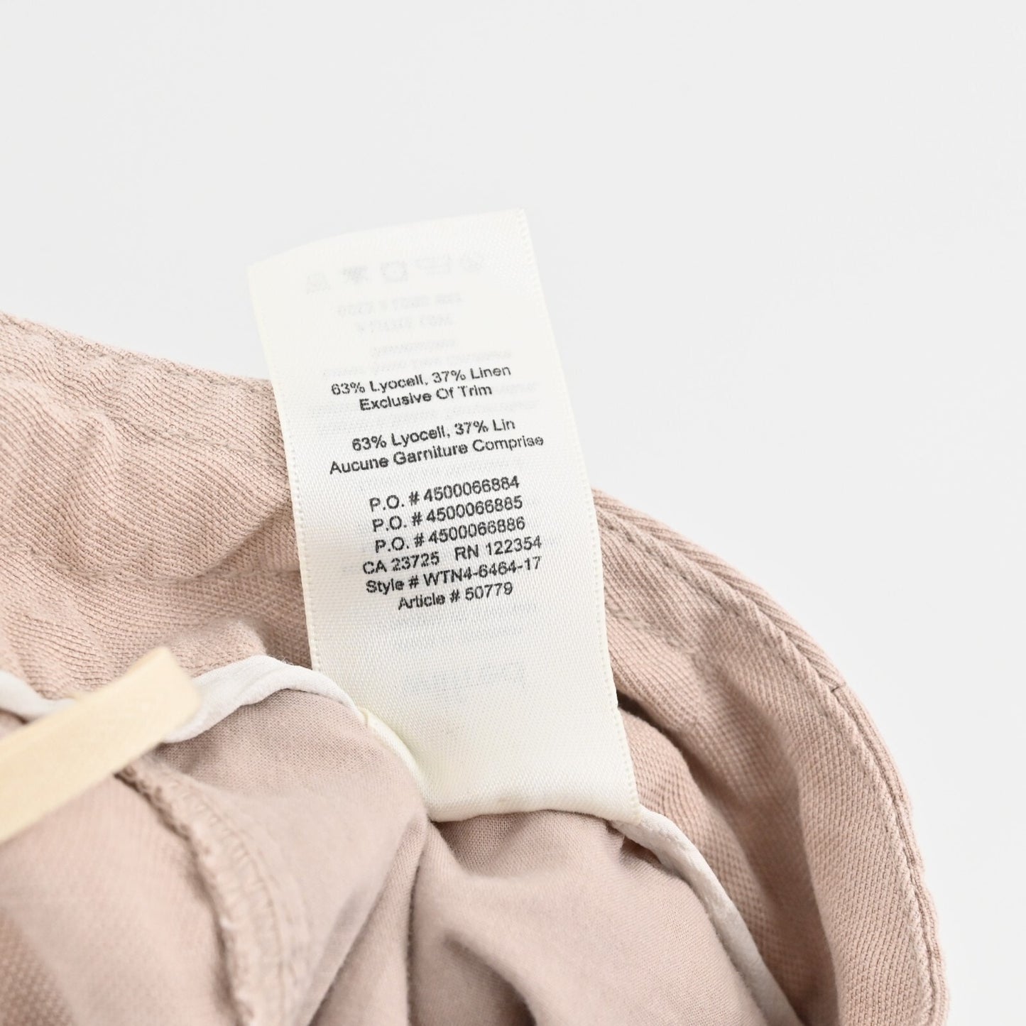 ARITZIA Pants Womens Sz 2 Wilfred Blush Pink Allant Linen Blend Crop Drawstring