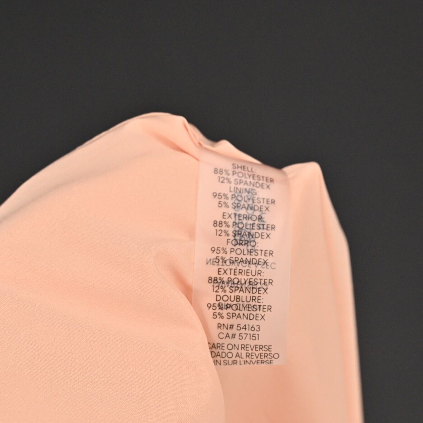 New CALVIN KLEIN Skirt Womens Size 6P Peach Coral Faux Wrap Pencil Pearl Button