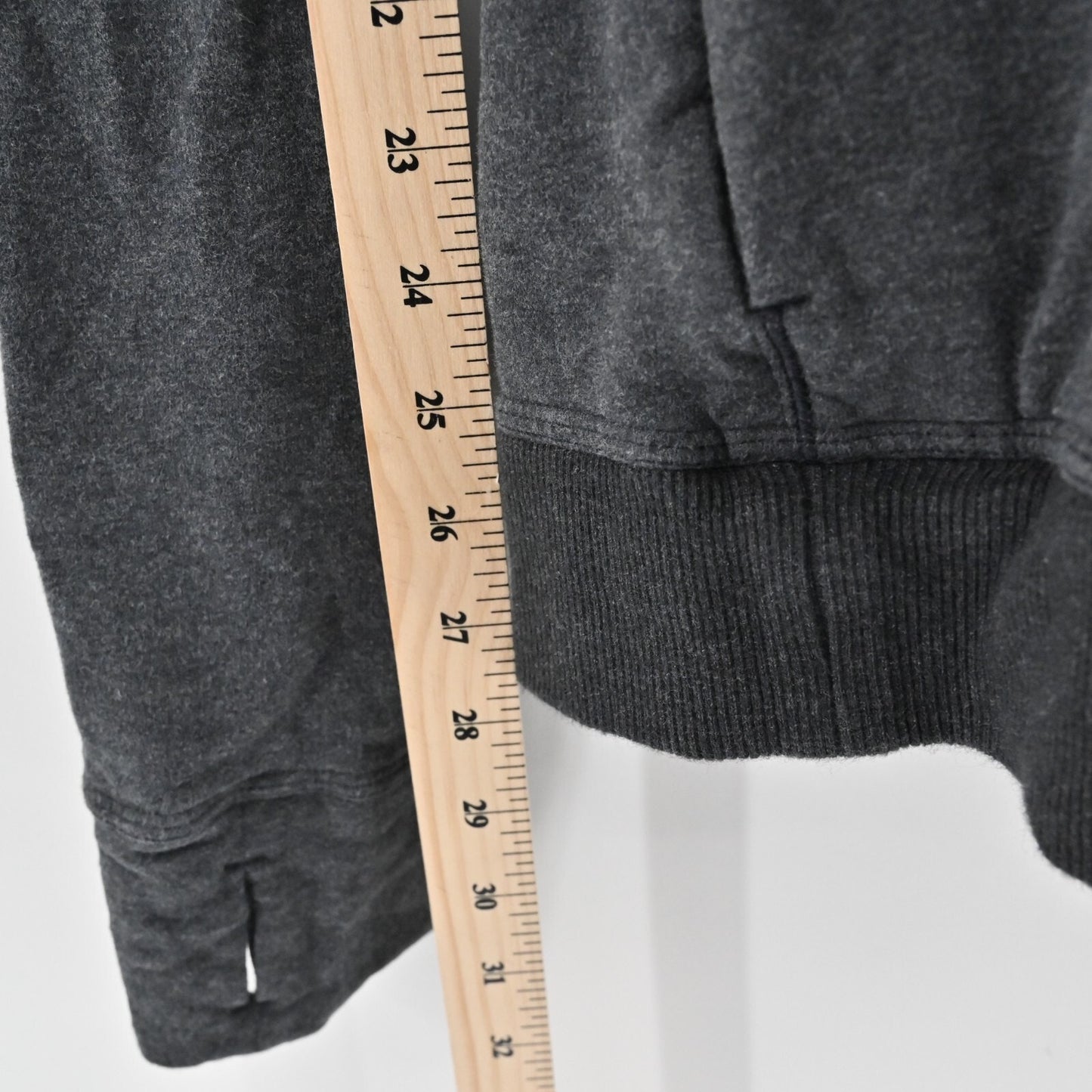 LULULEMON Womens Stress Less Sweatshirt Size 12 Funnel Neck Hoodie Dark Gray
