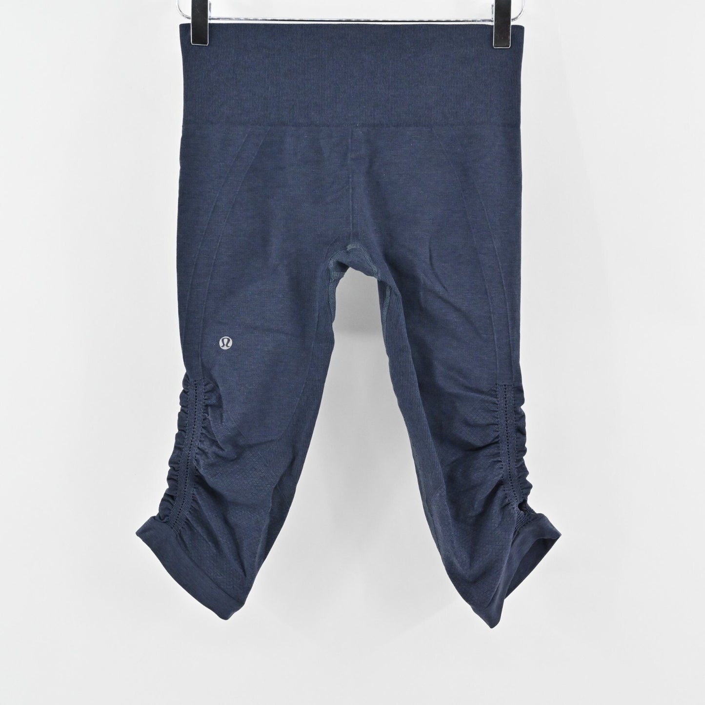 LULULEMON Leggings Womens Sz 6 In The Flow Cropped Seamless Navy Blue Atheletic