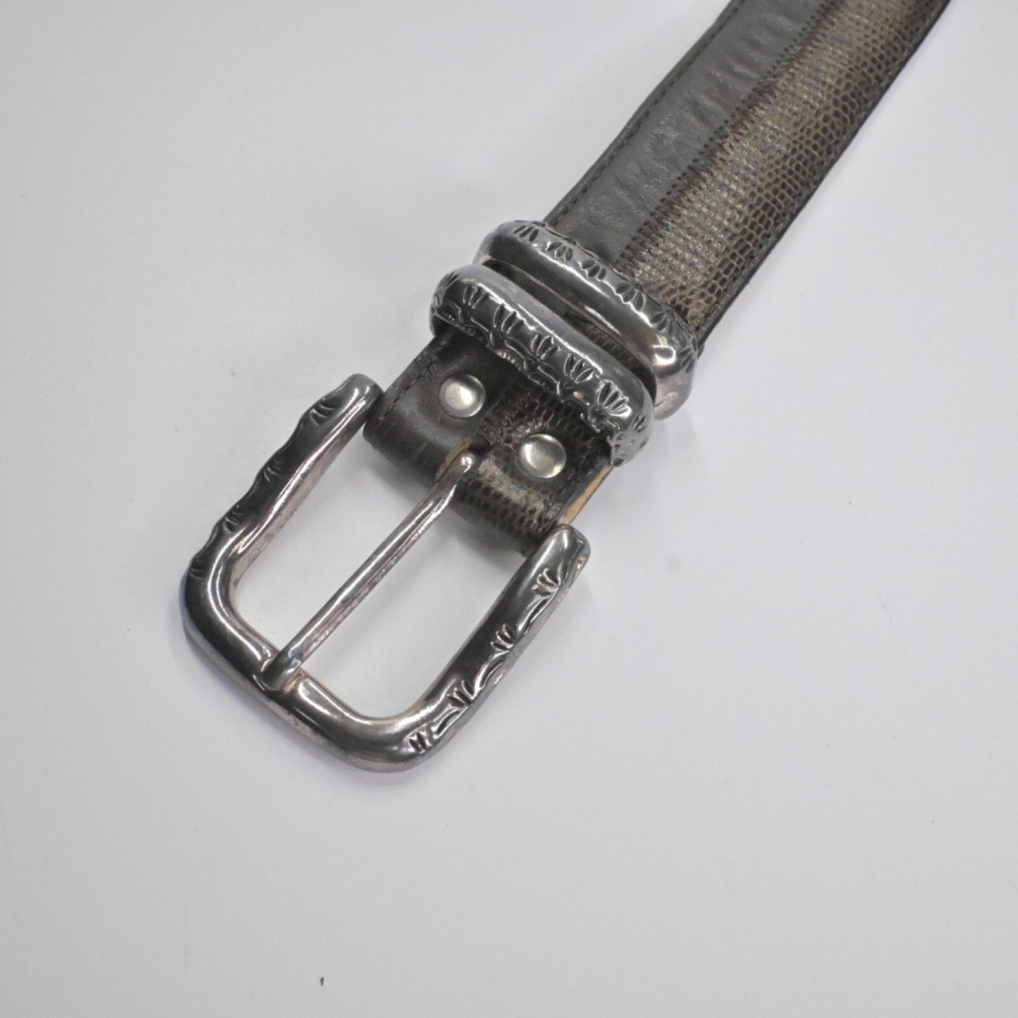 Vtg LEATHEROCK Womens Belt Size XL Brown Patchwork Snakeskin Genuine Leather USA