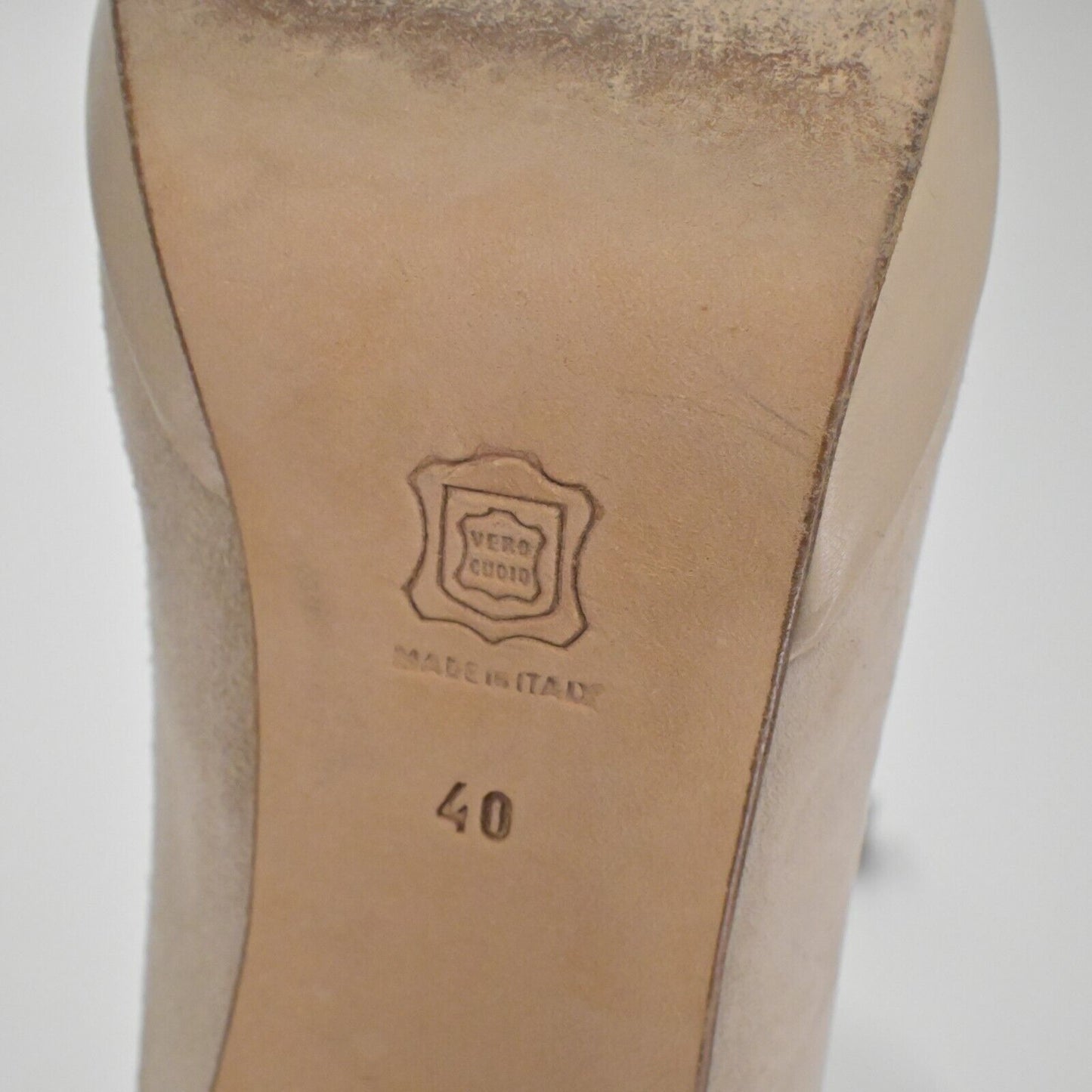 LUCA LUCA Pumps Womens Size 40 Beige Suede Knotted Peep Toe Platform Block Heel