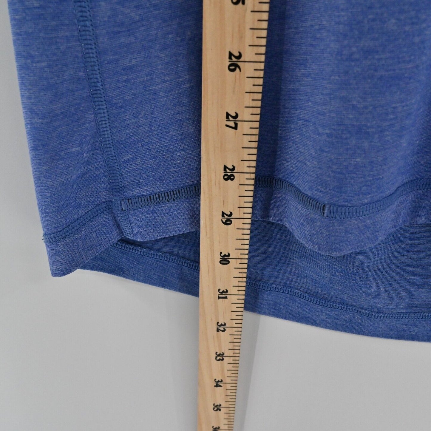 LULULEMON Polo Mens Size L Casual Heathered Blue Short Sleeve Shirt Collar Logo