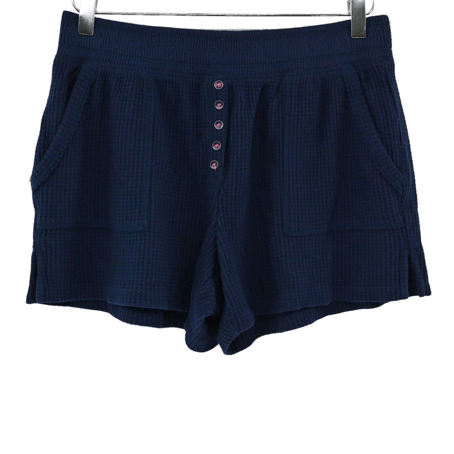 ANTHROPOLOGIE Shorts Womens Size S Blue Wendy Waffle Knit Lounge SATURDAY SUNDAY