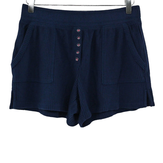 ANTHROPOLOGIE Shorts Womens Size S Blue Wendy Waffle Knit Lounge SATURDAY SUNDAY