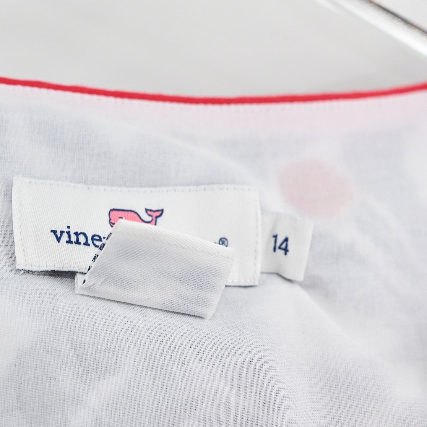 Vineyard Vines Whale Tail Tile Dress Size 14 Sleeveless Blue Red Floral Ikat