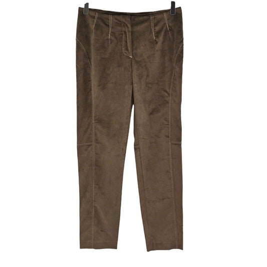 MALIPARMI Pants Womens Size 40 US 10 Brown Velvet Skinny Stretch Mid Rise NEW