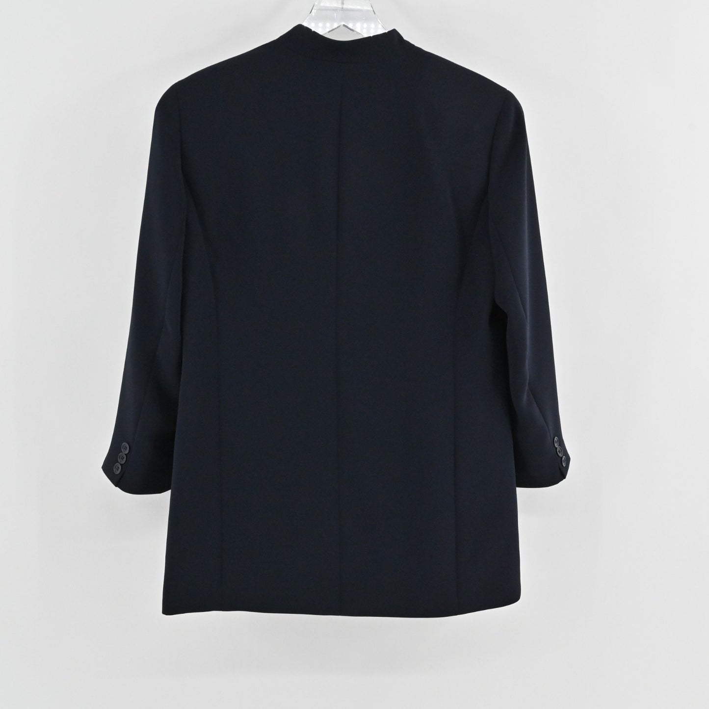 Emanuel Ungaro Womens Navy Blazer Size 8 Jacket Hidden Button Front Classic Blue