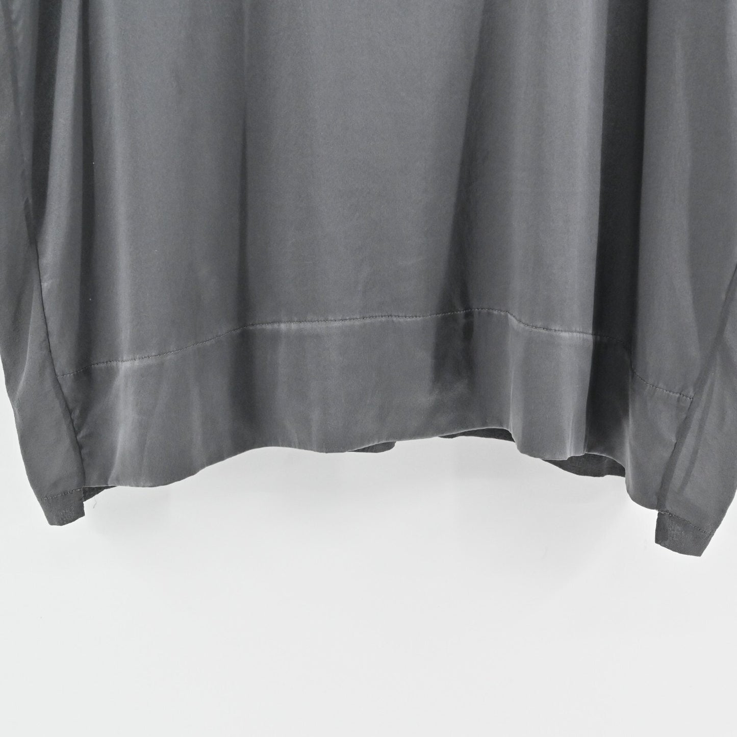 TRANSIT PAR SUCH Top Womens Size 2/S Gray Silk Combo VNeck Oversized Lagenlook