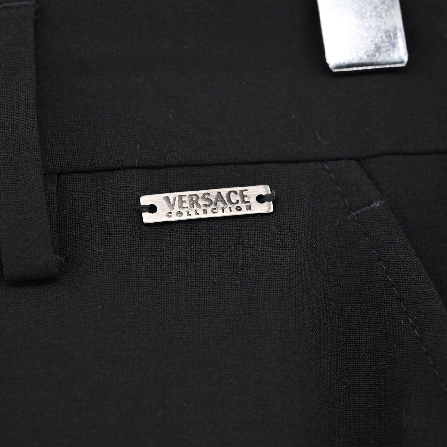 VERSACE Pants Mens Size 38x30 Straight Leg Classic Black Trouser Slacks Workwear
